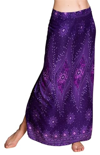 PANASIAM Jupe Portefeuille Femme Longue - Jupe d'Été Viscose - Paréo | Style Bohème pour Vacances et Festivals, Cache-Maillot pour Plage et Piscine, Léger, Respirant, Taille Unique S-L