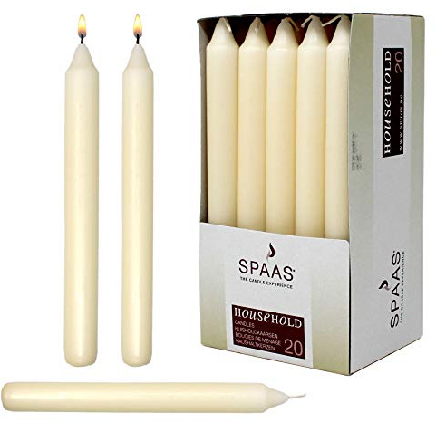 7 Inch Ivory Taper Candles 6 Hour Burning Candle Decorate Your Dinner Wedding Table Dripless and Smokeless Candle Unscented Fits Most candlesticks -20 Pack Household Candles