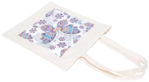 DIY Diamant Målning Väska, Bärbar Canvas Axelväska för Konst och Hantverk, Shoppingväska för Kvinnor och Flickor, Modell BB016