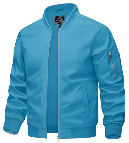 KEFITEVD Chaquetas De Béisbol Finas De Verano Para Hombres Chaqueta De Bombardero Casual Con Múltiples Bolsillos