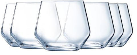 Luminarc Vinetis Collection - 6 vasos bajos 36 cl - Diseño moderno y elegante - Fabricado en Francia - Embalaje reforzado