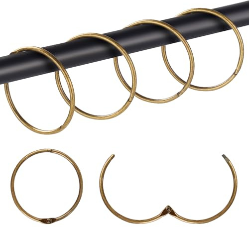 Mafegu 20Pcs Shower Curtain Hooks,Metal Round Shower Curtain Hooks Roman Rings Rustproof Decorative Shower Curtain Rings for Bathroom, Bathtub, Window, Balcony (20, Bronze)