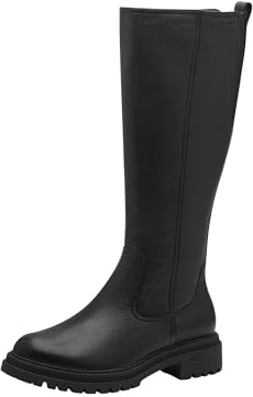 Tamaris Botas de Caña Larga para Mujer, Cómodas, Negro, 37 EU