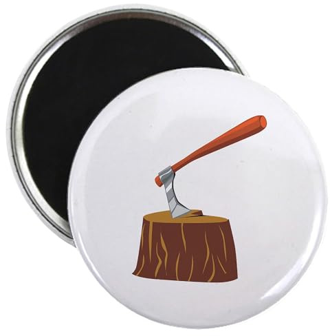 CafePress Firewood Splitting Axe Magnets 2.25 Round Magnet, Refrigerator Magnet