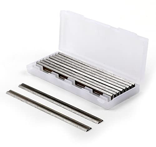 ZAWELIYO 10Pcs High Speed Steel Planer Blades Double Edged for Electric Wood Planer 3.23in with Slide Design, Wood Planing