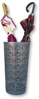 OWIJI Portaombrelli Interno Esterno Ferro Grigio Scuro Design Moderno Ombrello Contenitore Impermeabile Rotondo Salvaspazio Casa Ufficio