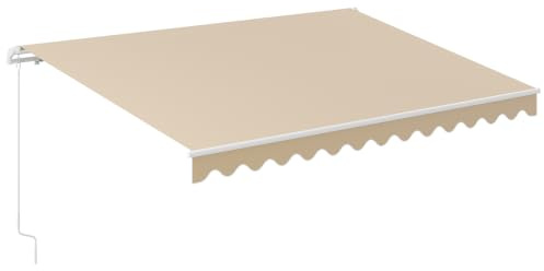 COSTWAY Markis med vev, ledad markis, solskydd, balkongmarkis solmarkis 5–35° vinkeljusterbar, terrassmarkis, klämmarkis för balkong och veranda (beige, 400 x 250 cm)