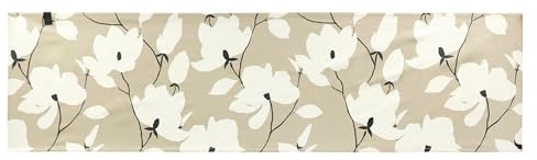 Vacker boende, högkvalitativ bordslöpare, vår, blommönster, 40 x 150 cm, beige – 100 % bomull för matbord och köksbord, Oeko-Tex – bordsdekoration, påsk, tulpandekoration för fest och födelsedag