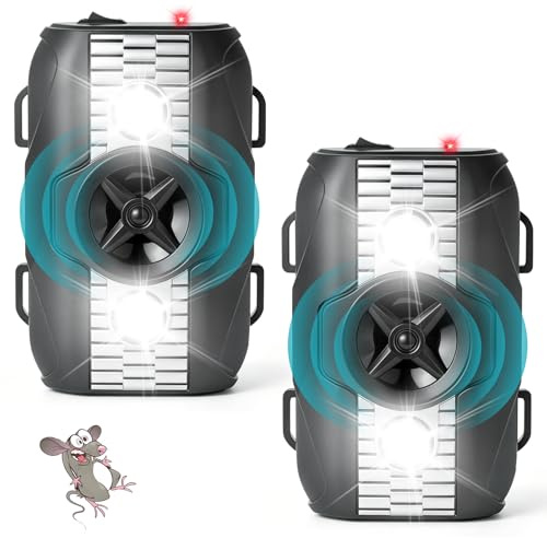2PCS Ultrasónico Ahuyentador de Ratas para Coche con Flash