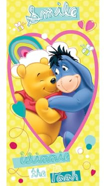 Jerry Fabrics Winnie-The-Pooh Charakter Kinder Schwimmen Strand und Badetücher, Baumwolle, Gelb, 140 x 70 x 0.5 cm, 1 Einheiten