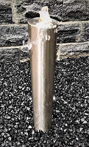 garten-wohnambiente Säulenbrunnen rund 60/10 cm Edelstahl matt gebürstet Komplettset Säule Wasserspiel