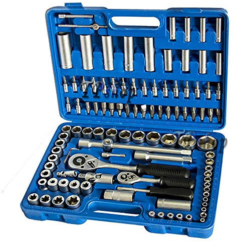 KIT CASSETTA CHIAVI 108 PEZZI ATTREZZI DA LAVORO CHIAVE BUSSOLA VANADIUM CON CRICCHETTO CW552