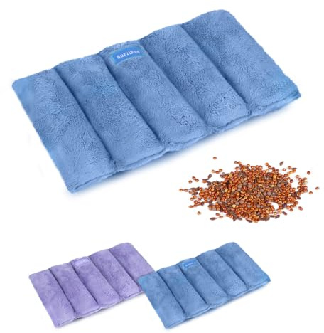 SuzziPad Coussin Chauffant Micro-ondes, 20.3x30.5cm Coussins Chauffants pour Crampes, Soulagement des Douleurs Articulaires, Muscle Douloureux, Coussin Chauffant pour l’épaule, le genou (Bleu)