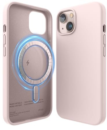 elago Magnetic Silicone Case Compatible with iPhone 13 (6.1) Compatible with MagSafe, Built-in Magnets, Premium Liquid Silicone, Protective Cover, Compatible with MagSafe Accessories (Lovely Pink)
