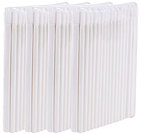 P-Beauty Cosmetic Accessories | Mikrofaser Lippenpinsel geeignet für die Wimpernverlängerung | Einweg Lippenpinsel | Kosmetik Lippenpinsel | Fusselfreie Pinsel | Lipbrush | Weiß | 50-500 Stück (200)