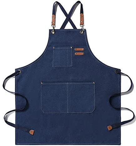 Tablier Soudeur en Cuir Tablier De Travail en Denim Tablier À Outils Confortable Et Respirant for Hommes Et Femmes, Tablier De Coiffure Professionnel avec Poches