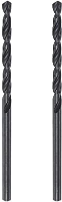 sourcing map 6542 High Speed Steel Straight Shank Twist Jobber Drill Bit, Fully Ground Black Oxide Drill Bits 2.7mm Drill Diameter 61mm Total Length 2 Pcs