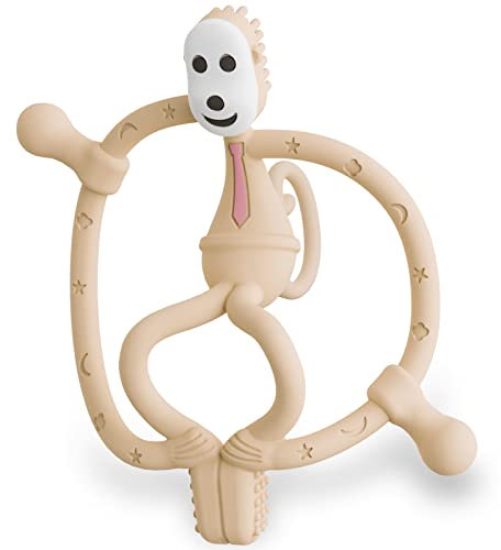 Beißringe für Baby - BPA freies weiches Silikon Beißspielzeug, Beißring-Set für Babys ab 3 Monaten mit Clip, Leicht zu greifende, leicht zu reinigende Beißhilfe für Babys, Khaki