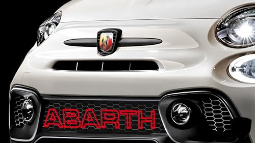 Ricreo Scritta per griglia anteriore compatibili con Abarth 500/595 Lettere per Calandra Adatte a Fiat punto e 500/595 Accessori Tuning adesive per decorazione (Rosso)