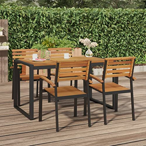 ARKEM Tavolo Giardino con Gambe a U 140x80x75cm Legno Massello Acacia,Tavolo Pieghevole Rettangolare Multifunzione Con Piano E Struttura Richiudibile Salvaspazio, Per Arredo Esterno, Interno, Giardino