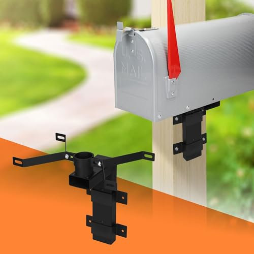 ML-Design Soporte de Pared para Buzón Fijación de Metal en Color Negro 24,5x15,5x24 cm para Correos con Diseño Americano Apoyo Resistente y de Fácil Montaje Adecuado para Cartas, Postales