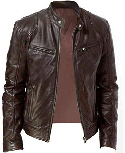 Veste Cuir Homme Hiver Blouson Vintage Blousons Noir Punk Jacket Bombers Perfecto Mi Saison Automne Moto Retro Manteau Sherpa