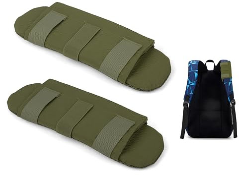 KICPUK Rucksack Schulterpolster aus strapazierfähigem Oxford Stoff Zwei Teile bequem abnehmbar für Gitarre Sicherheitsgurt Computer Tasche Riemen Schultaschen Gurtpolster für Autogurt Polster(Grün)