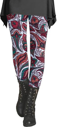 Warme Damen-Leggings, Fleece-Hose, Yogahose, Herbst- und Winter-Leggings, künstlerisch bedruckt, weich, dehnbar, Thermo-Leggings für Damen, rose, XL