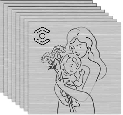 Creatorally Plaque Acrylique pour Gravure Laser, Plaque Plexi Couleur 30x30 cm 1,3mm, Plastique à Graver Bicouche 8 Feuilles Matériau Laser pour Signalétique Décoration (Noir sur Argent Brossé)