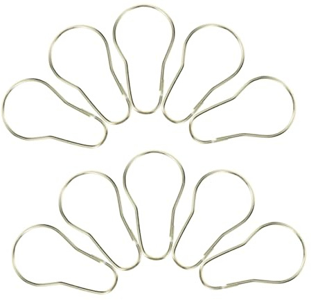 HIAKDOFT 20 Piezas Ganchos para Cortinas de Baño Acero Inoxidable Dorado Anillos Tipo Calabaza para Cortina de Ducha y Ventana Resistentes y Fáciles de Instalar Soporte Seguro para Barras