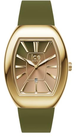 Ice-Watch, Ice Boliday Women Dome Steel Olive Green Metal, Guldklocka För Damer Med Silikonarmband, 025176, Small