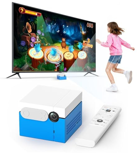 MotionX Consola de Juegos por Movimiento para Niños con Cámara HD, Consolas Videojuegos Interactivas 2 Jugadores, Más de 50 Juegos, Consola Infantil Portátil para Niños y Niñas a Partir de 3 Años