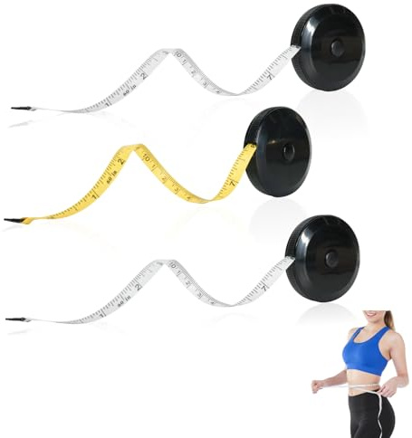 Set Di 3 Metri A Nastro Da Cucito, Metri A Nastro Flessibili Retrattili Bifacciali Per Cucito, Artigianato E Perdita Di Peso, 2 M + 1,5 M Con Misure In Centimetri E Pollici (Nero/Bianco, Nero/Giallo)