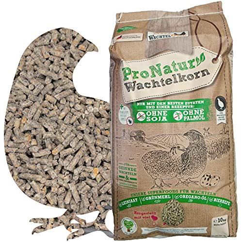 WachtelGold® ProNatur Wachtelkorn 10 kg – Wachtelfutter – Sojafrei & ohne Gentechnik – Mit Oregano-Öl & natürlichem Anti-Milben-Komplex – Optimale Mineralisierung – Vegane Rezeptur – Alleinfutter