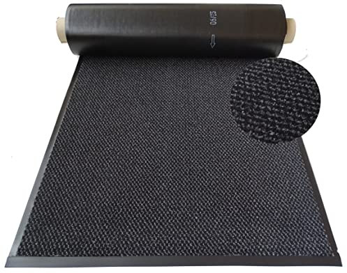 MERTEX Schmutzfangläufer Meterware 120 cm schwarz meliert - Schnittkanten mit Randprofile (120 x 700 cm, Dark)
