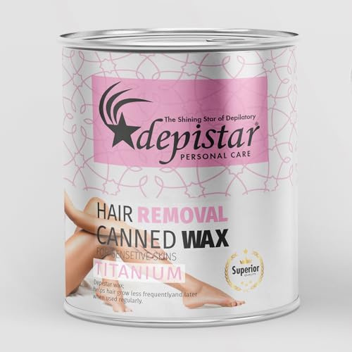 Cire d'épilation en pot Depistar 800 ml - Pot cire à épiler jetable avec bandes professionnel (Titanium Rose)