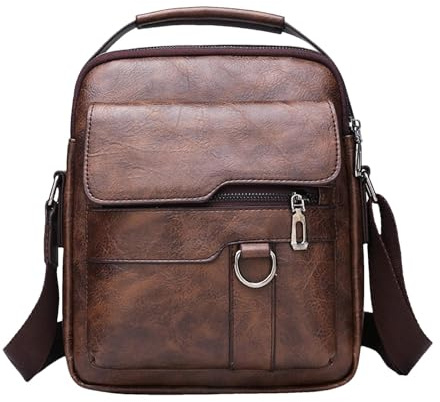 Axelremsväska i Läder Liten PU-läder Lätt Retro Messenger