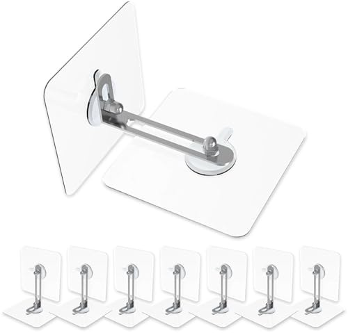 UBRAVE 8 Groups Furniture Wall Anchors for Baby Proofing,Self-Adhesive Child Safety Anti-Push Anchor,Furniture Wall Anchors No Drill, for Furniture Shoe Cabinet Bedside Table(Transparent)