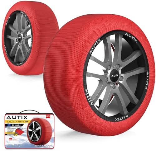 LEIVESTE -Italian EN 16662-1 2020 Approved Snow Socks 2 Fabric Snow Chains for Cars, Easy Assembly in 2 Minutes (L)