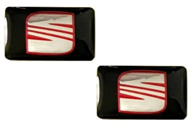 2 pegatinas de 18 x 11 mm. Apto para coche S.EAT con logotipo de coche. Para interior, salón, llaves, etc. Pegatinas decorativas con emblema (18 x 11 mm, S.EA.. 2 unidades)