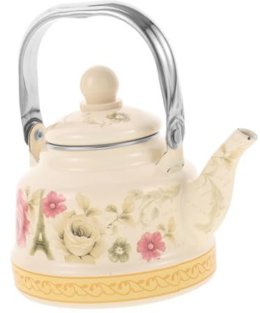 Cabilock Esmaltada Para Estufa Hervidor De Estufa Vintage Tetera Para Hervir Agua Tetera Portátil Para Cocina o Camping