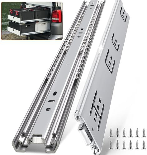 TP-LAIE 90KG Load Capacity Heavy Duty Drawer Runners Drawer Slides 800mm/32inch,Full Extension Drawer Sliding Ball Bearing Metal Side Mount Rails Track Glides (1 Pair,with M4 Screws)