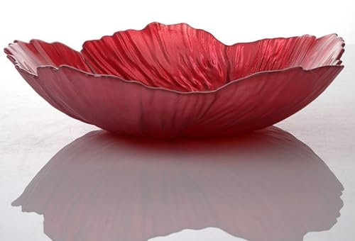 CGTQROVR Bol à fruits en verre, bol en verre décoratif en forme de fleur, en cristal de grande capacité, plat bonbons en non glip