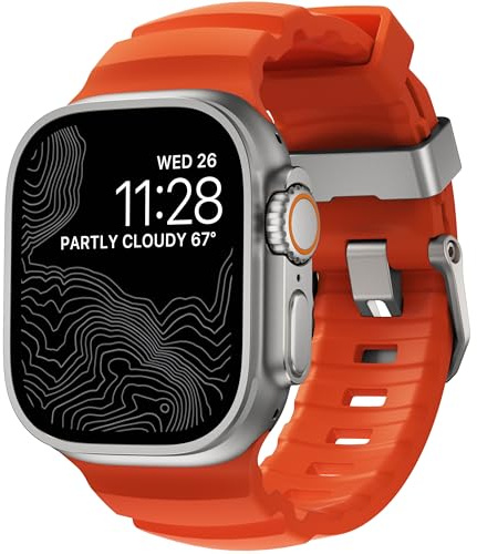 NOMAD Rocky Point Band | für Apple Watch 42/44/45/49 mm |ultimative leistungsstarke Uhrenarmband | Magma Connector Natural