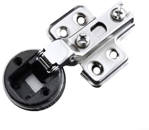 Feegow Bisagras de puerta de cristal, bisagras de puerta de armario, apertura de 26 mm, bisagra de cierre Solf, bisagras invisibles para muebles, combina con tornillos de copa de 26 mm (curva grande)
