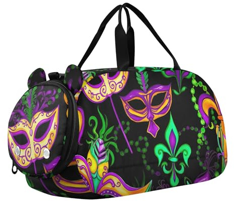 Colorido collage de razas de perros, detalles únicos de expresiones, bolsas de lona para viajes, bolsas de noche para niños pequeños con correa para el hombro, bolsa de lona para niños, Máscaras de