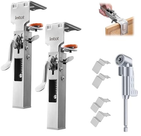 2 Pack Drawer Front Installation Clamps，Quick-Install Drawer Mounting Clips，Cabinet Installation Tool For Woodworking Cabinet Drawer Fronts Clamps, Adjustable Width 21 Mm - 50 Mm, With Batch Corners