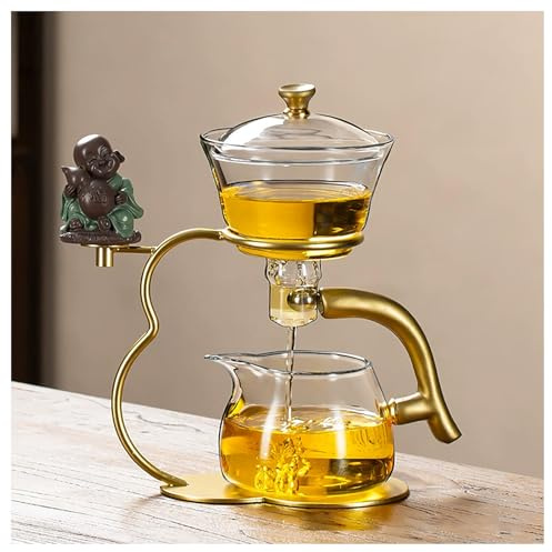 KALWEL, Set da tè semiautomatico,Teiera magica,Bollitore magnetico in vetro per uso domestico, Set da tè automatico in vetro, Lazy Tea Brewer