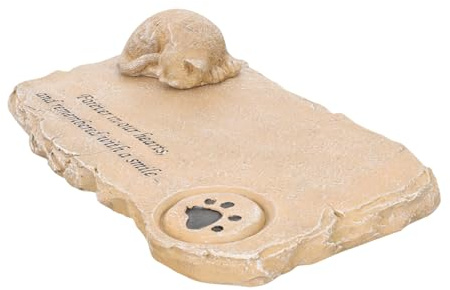 ibasenice Pietra Commemorativa Pet in Resina Piccola e Durevole per Giardino con Design Gattino Adorabile Decorazione Esterna per Animali Domestici Regalo Tema Gatto