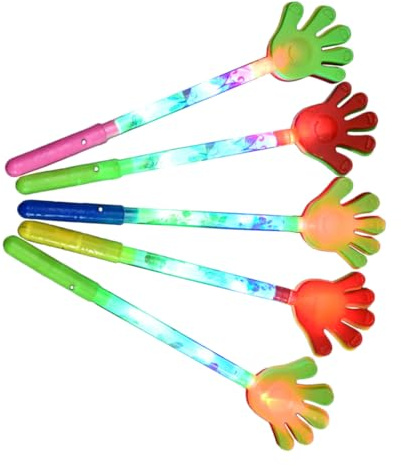 Healifty 5 piezas Palmas de Mano Luminosas para Aplaudidor de Cinco Dedos Plástico Seguro para Fiestas Conciertos y Celebraciones Festivas